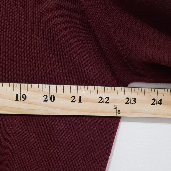 Paul Frederick Sweater Size L Maroon Extra Fine Merino Wool Pullover Mock - Picture 13 of 14